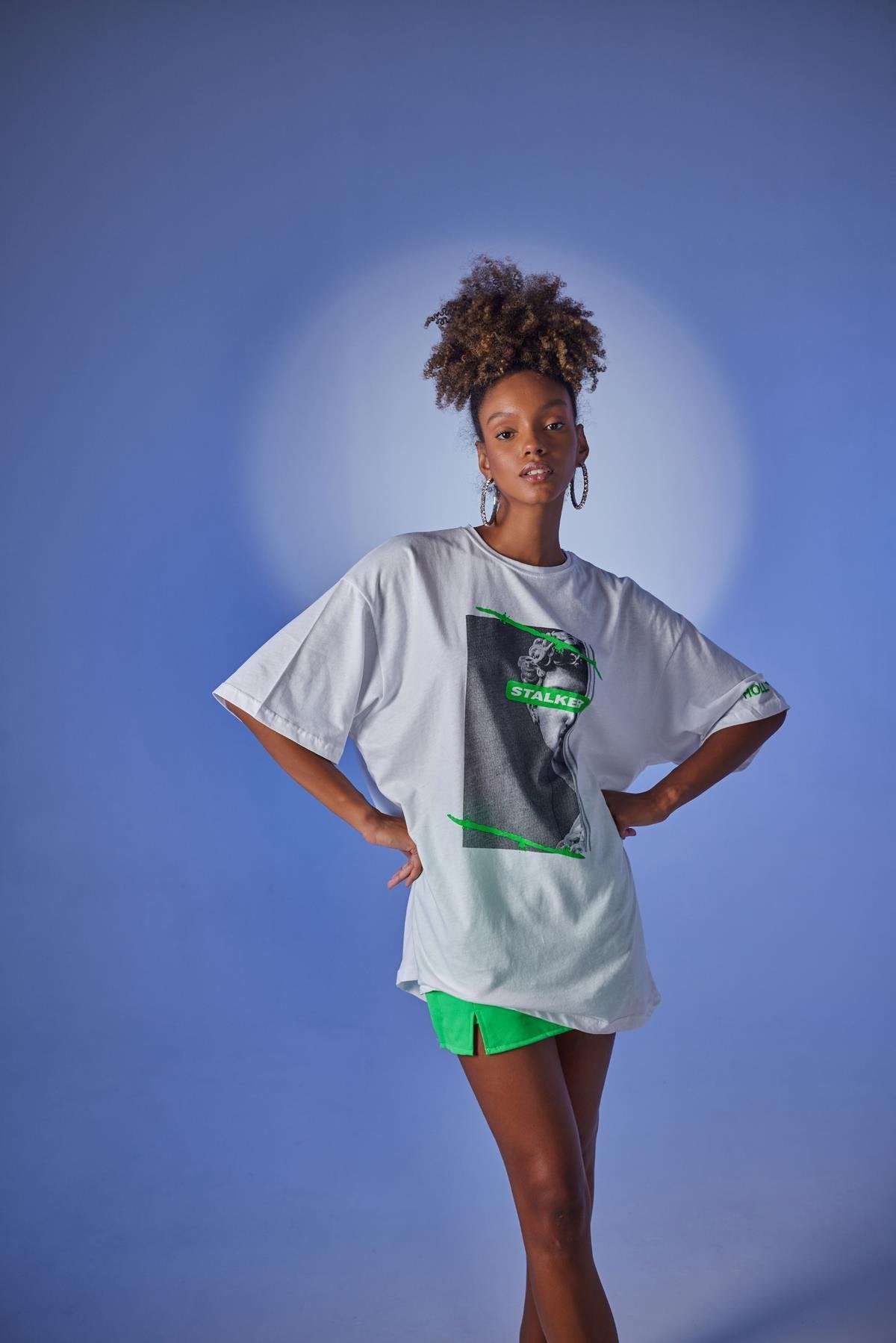 Oversized T-krekls - Stalker prints