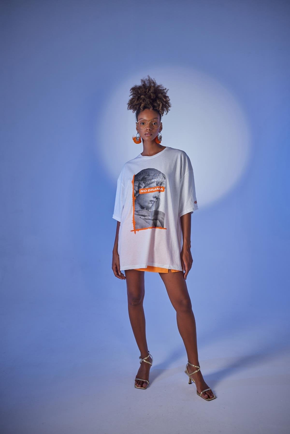 Oversized T-Krekls -  Drama prints
